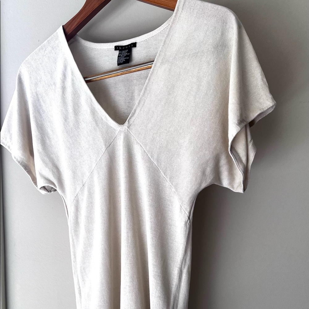 Theory silk/cotton cream sweater